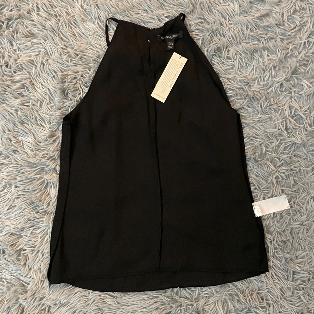 NWT Banana Republic Womens High-Neck Layered Sleeveless Top in black color - Picture 13 of 13